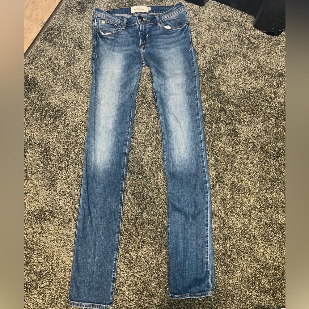 Abercrombie & Fitch girls Blue skinny Jeans sz 16 slim - Picture 1 of 5